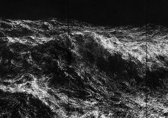 2017, 369x175cm Acrylics on Canvas. Series based on stock exchange data visualization.